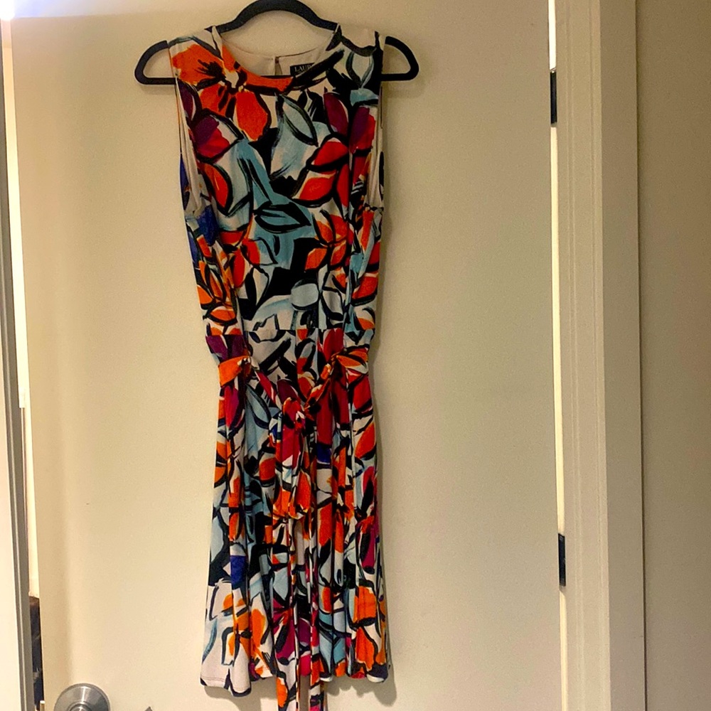 Lauren Ralph Lauren sleeveless dress with belt